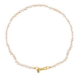 Parel Ketting Handgeknoopt Rood Draad