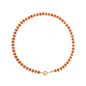 Parel en Edelstenen Ketting Oranje Jade