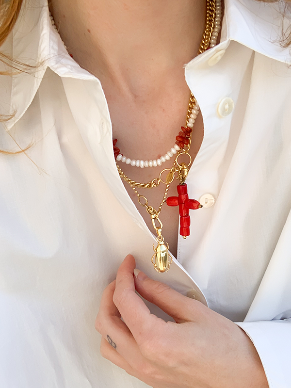 Parelketting met Koraal
