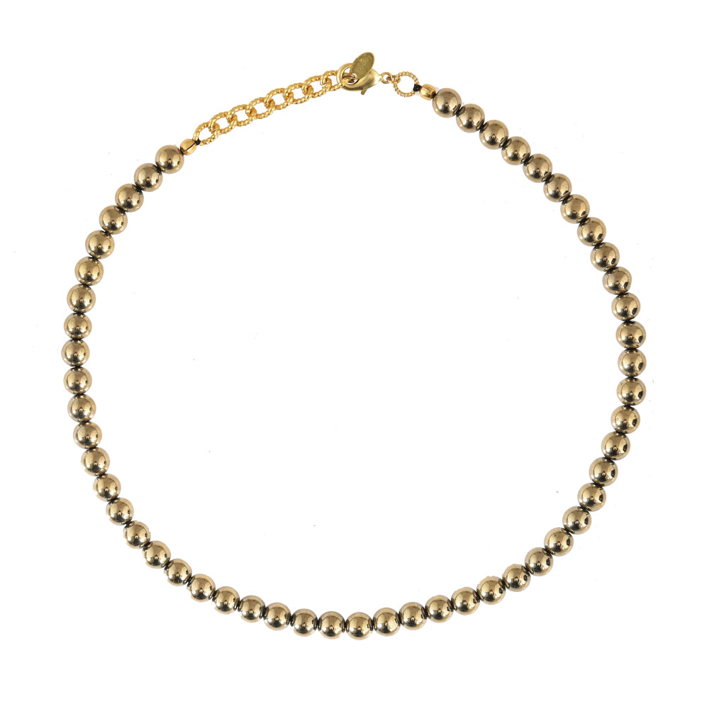 Pyriet edelstenen ketting goudkleurig