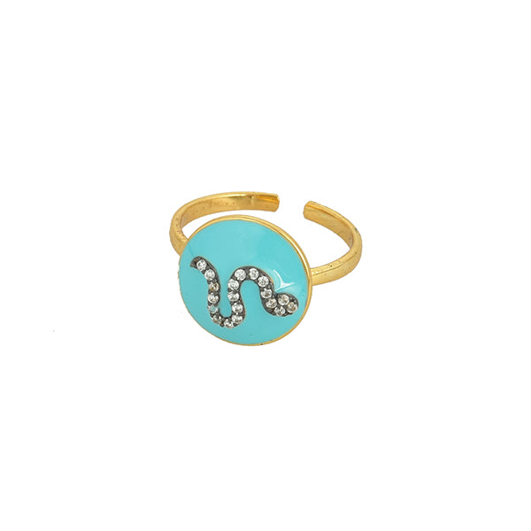 Ring Aqua Emaille Slang