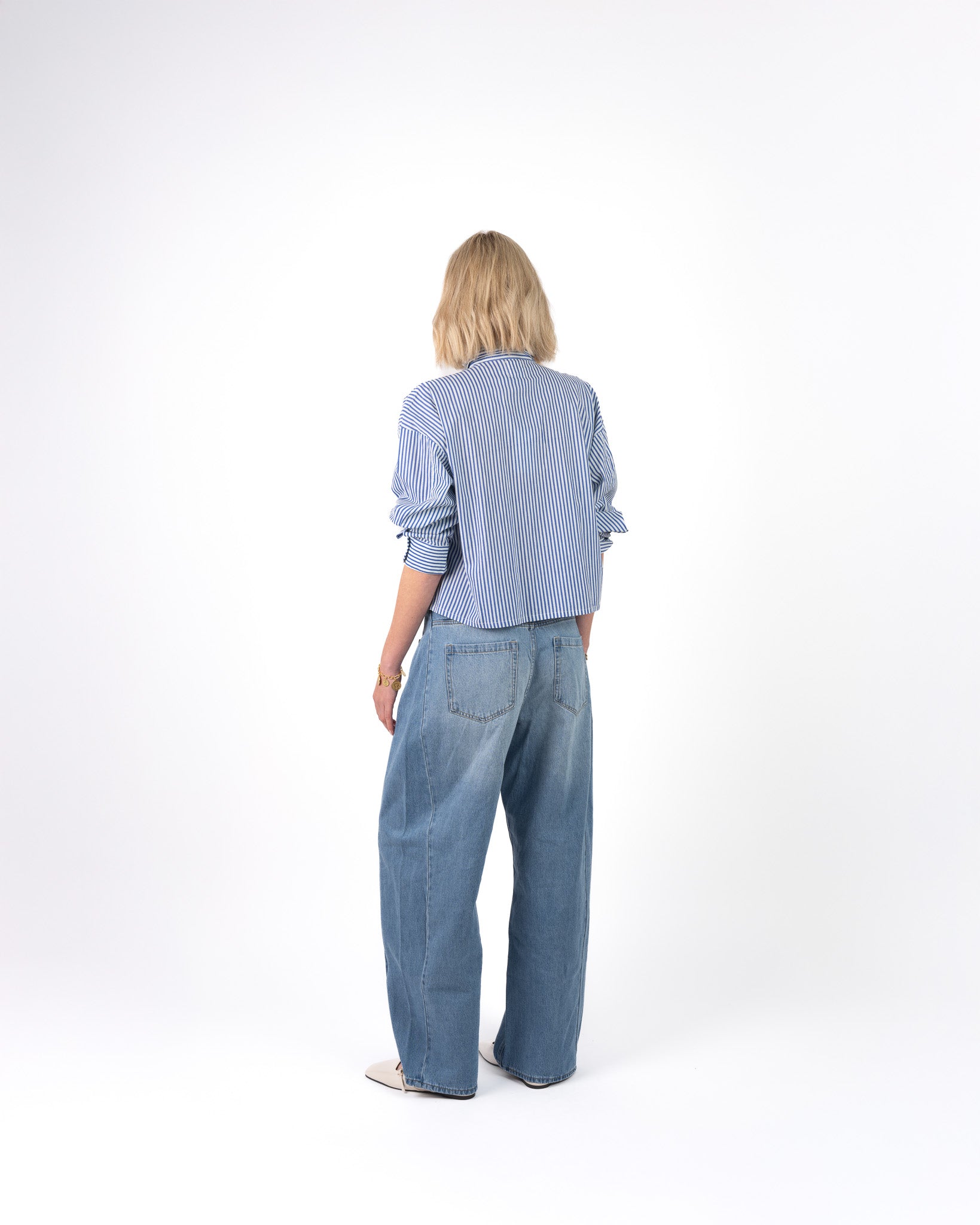 Rania Crop Blouse Blaadjes Kraag