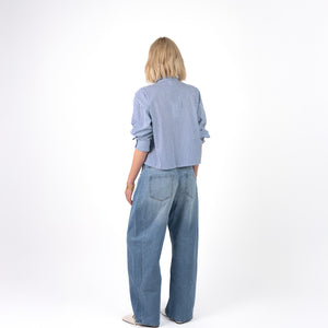 Rania Crop Blouse Blaadjes Kraag