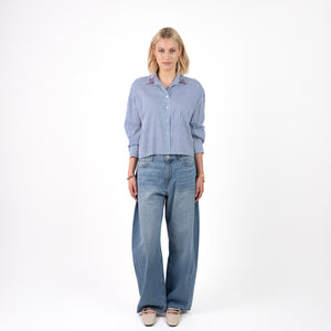 Rania Crop Blouse Bloem Kraag
