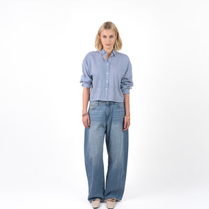 Rania Crop Blouse Ruitjes Kraag