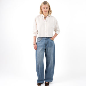 Rania Poplin Blouse Lichtblauw