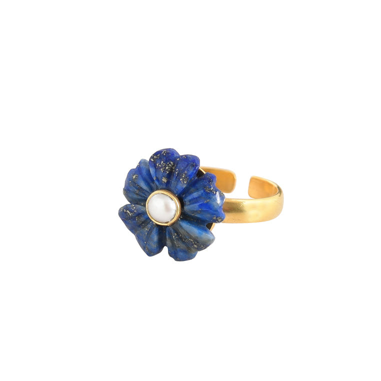 Ring Edelsteen Bloem Lapis Lazuli