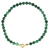 Ronde Edelstenen Ketting Groene Jade
