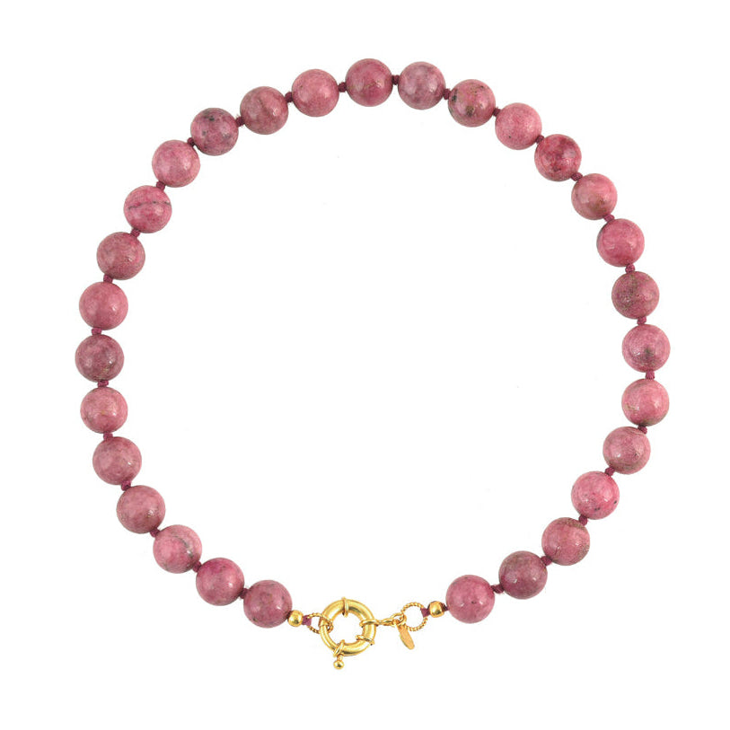 Ronde Edelstenen Ketting Roze Aventurijn
