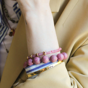 Ronde Edelstenen Armband Roze Aventurijn