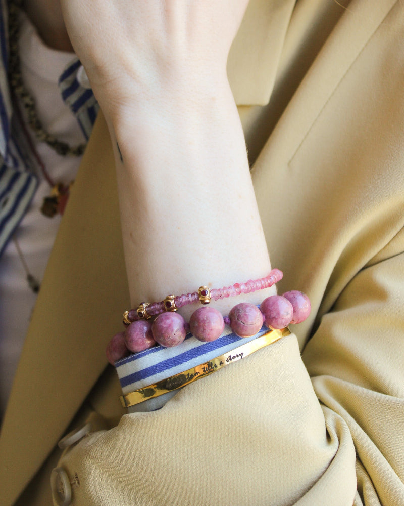 Ronde Edelstenen Armband Roze Aventurijn