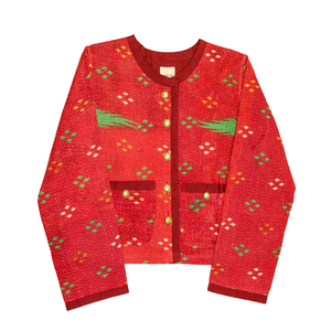 Uniek Kantha Jasje Rood