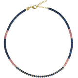 Roze En Blauwe Agaat Edelstenen ketting