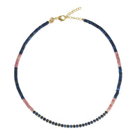 Roze En Blauwe Agaat Edelstenen ketting
