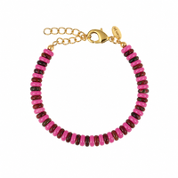 Roze en Bruine Jade Armband
