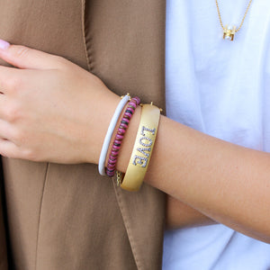 Roze en Bruine Jade Armband LOVE armband