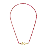 Roze rood satijnen ketting met slot