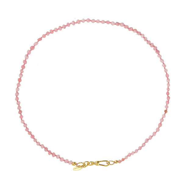 Rozenkwarts Ketting Handgeknoopt