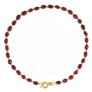 Ruby Jade Edelstenen Ketting Met Slot