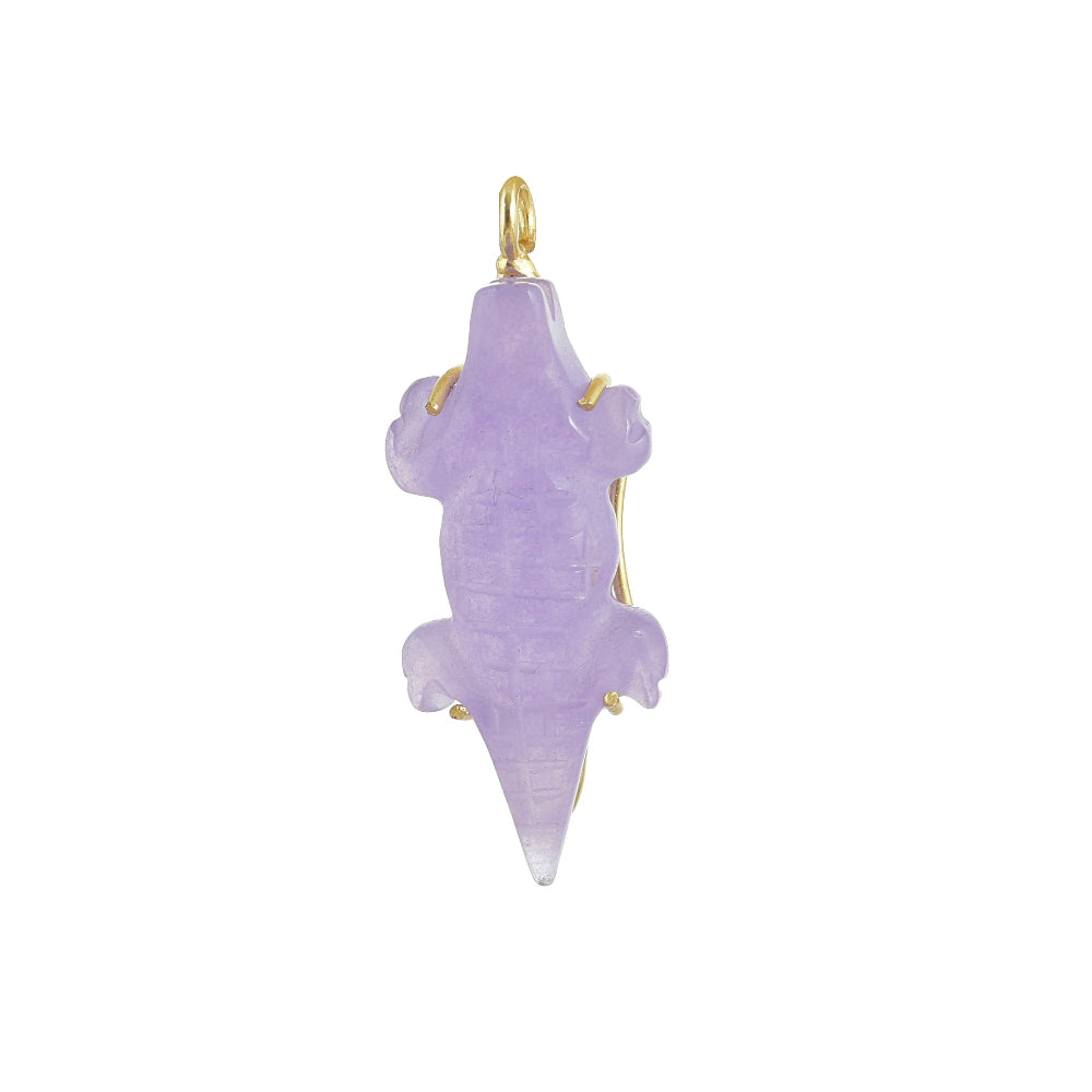 Edelsteen Bedel Paarse Jade Krokodil