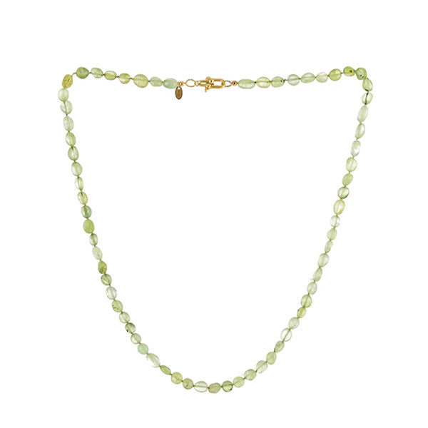Knotted Green Jade Necklace with Special Lock