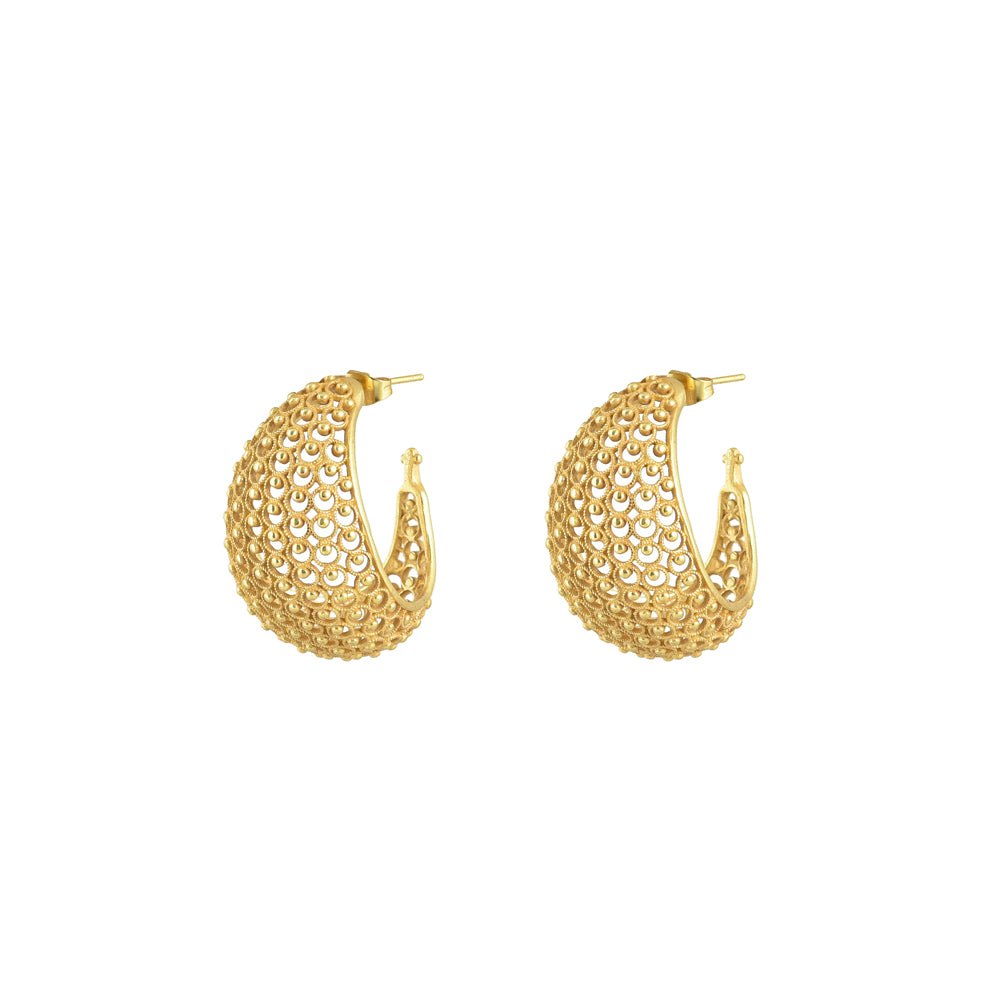 Big Golden Bamboo Earrings