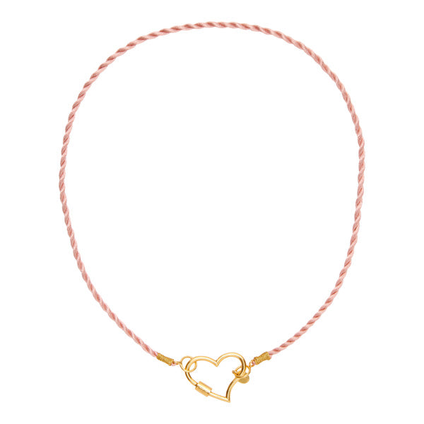 Satijnen Ketting Roze Rood Met Hart Slot