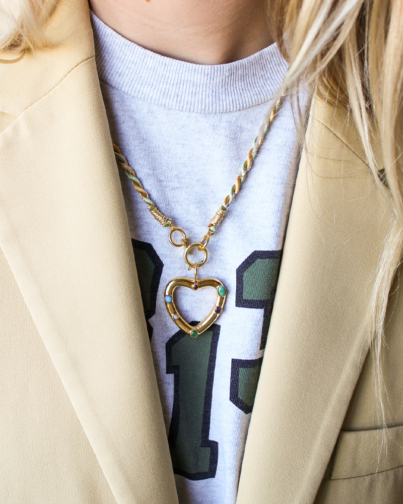 Satijnen_ketting_hart bedel