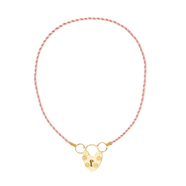 Satin Pink Thread Necklace Charm