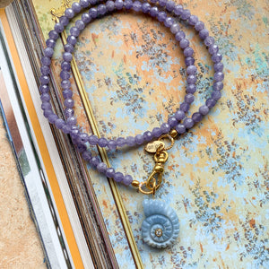 Schelp Bedel Blauwe Opaal Paarse Jade