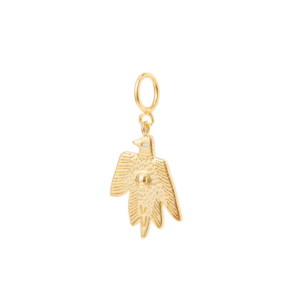 gold-plated eagle charm with a round hanger for woman