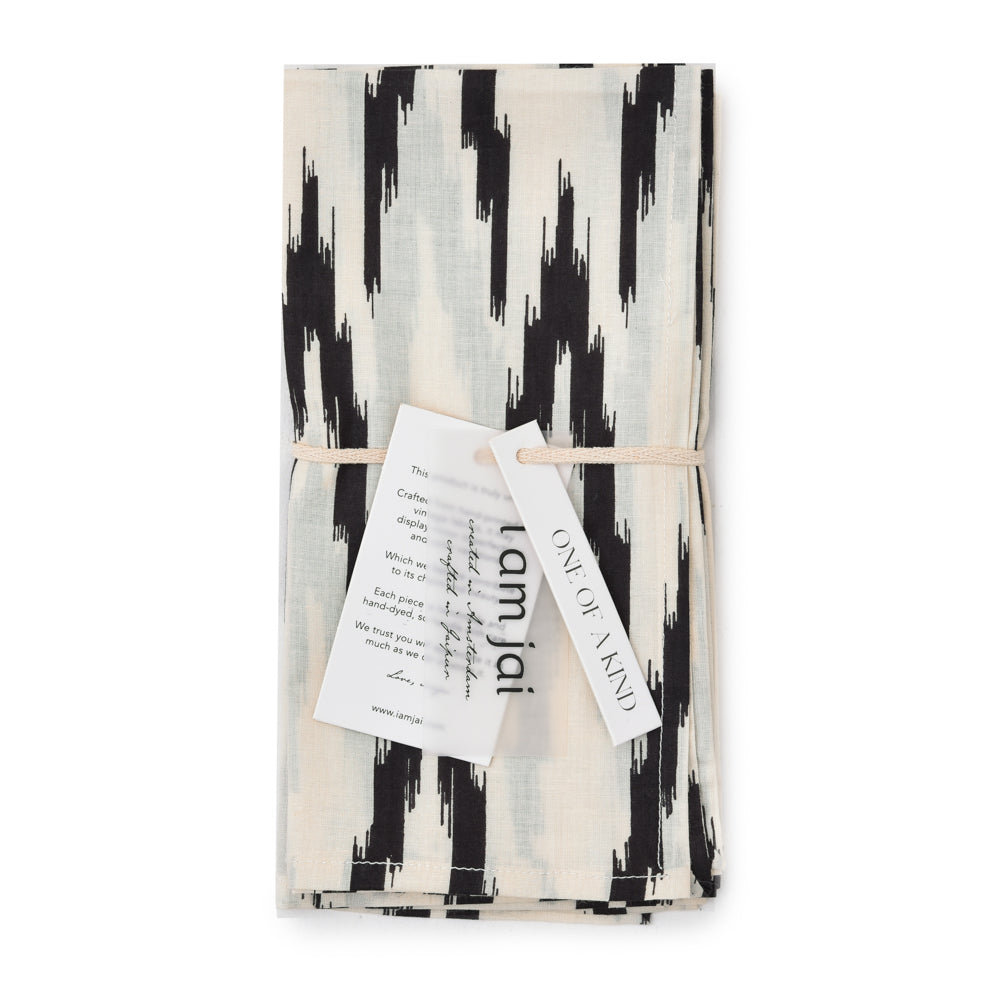 Katoenen Servetten Ikat Zwart