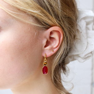Tijgeroog Ruby Jade Oorbellen