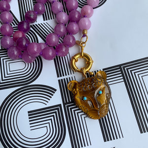 Tijgeroog en Paarse Jade Ketting