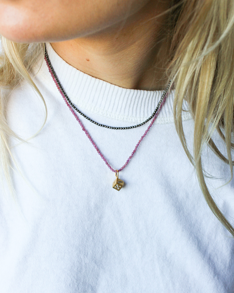 Fijne Roze Toermalijn Ketting Bedels