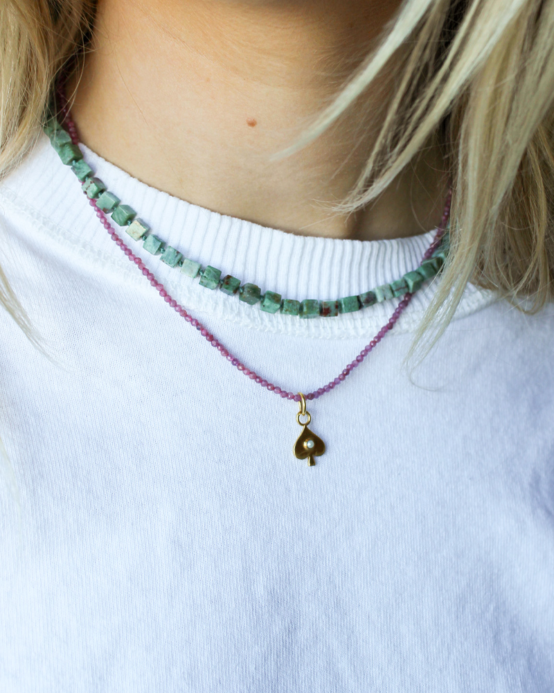 Fijne Roze Toermalijn Ketting Bedels