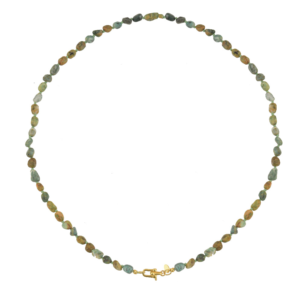 Turquoise handgeknoopte ketting