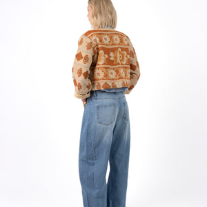 Uniek Kantha Jasje Beige Oranje