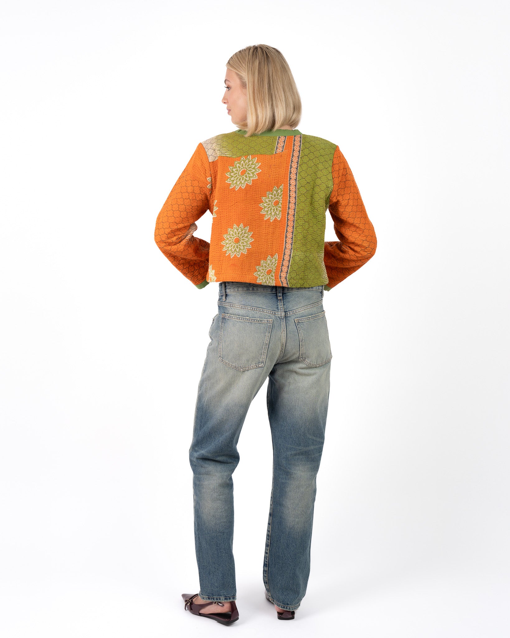 Uniek Kantha Jasje Oranje