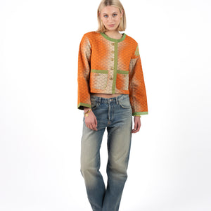 Uniek Kantha Jasje Oranje