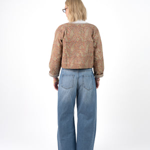 Uniek Kantha Jasje Oranje Paisley Bloem
