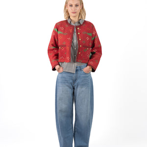 Uniek Kantha Jasje Rood