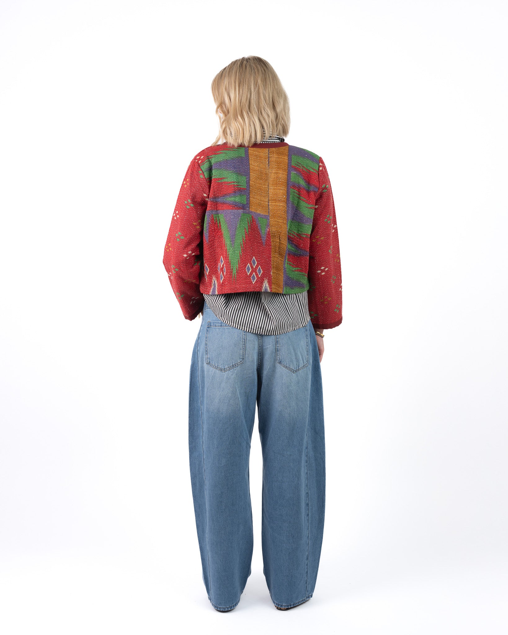 Uniek Kantha Jasje Rood