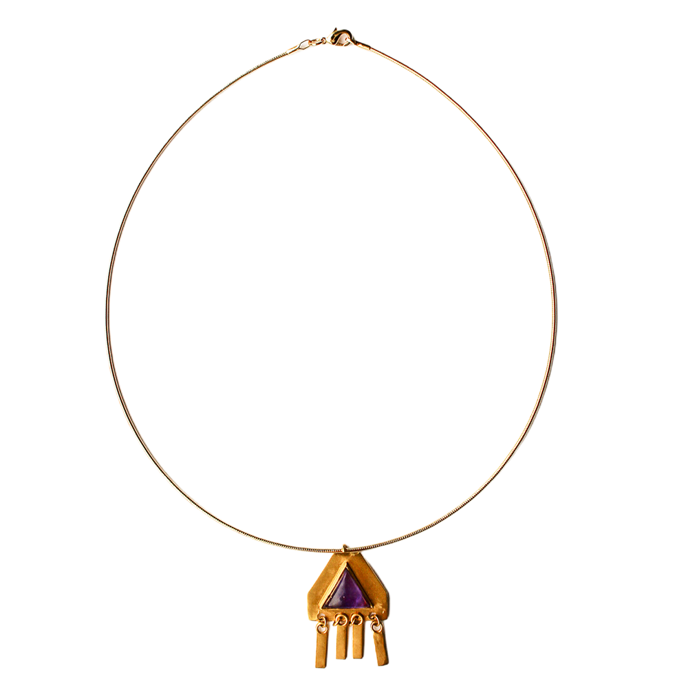 Unieke Bedel Bangle Ketting Amethist
