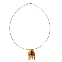 Unieke Bedel Bangle Ketting Amethist