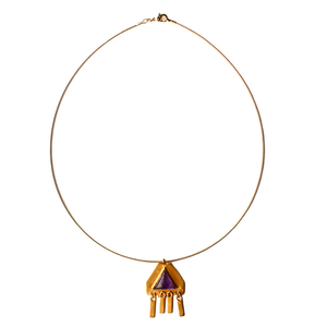 Unieke Bedel Bangle Ketting Amethist