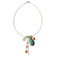 Unieke Bedel Bangle Ketting Carneool Turquoise