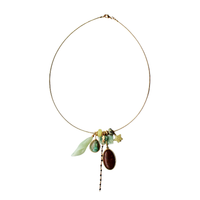 Unieke Bedel Bangle Ketting Druzy Groene Jade
