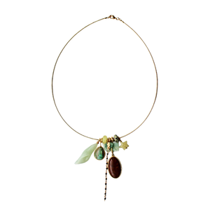 Unieke Bedel Bangle Ketting Druzy Groene Jade