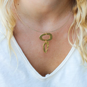 Unieke Bedel Bangle Ketting Goud